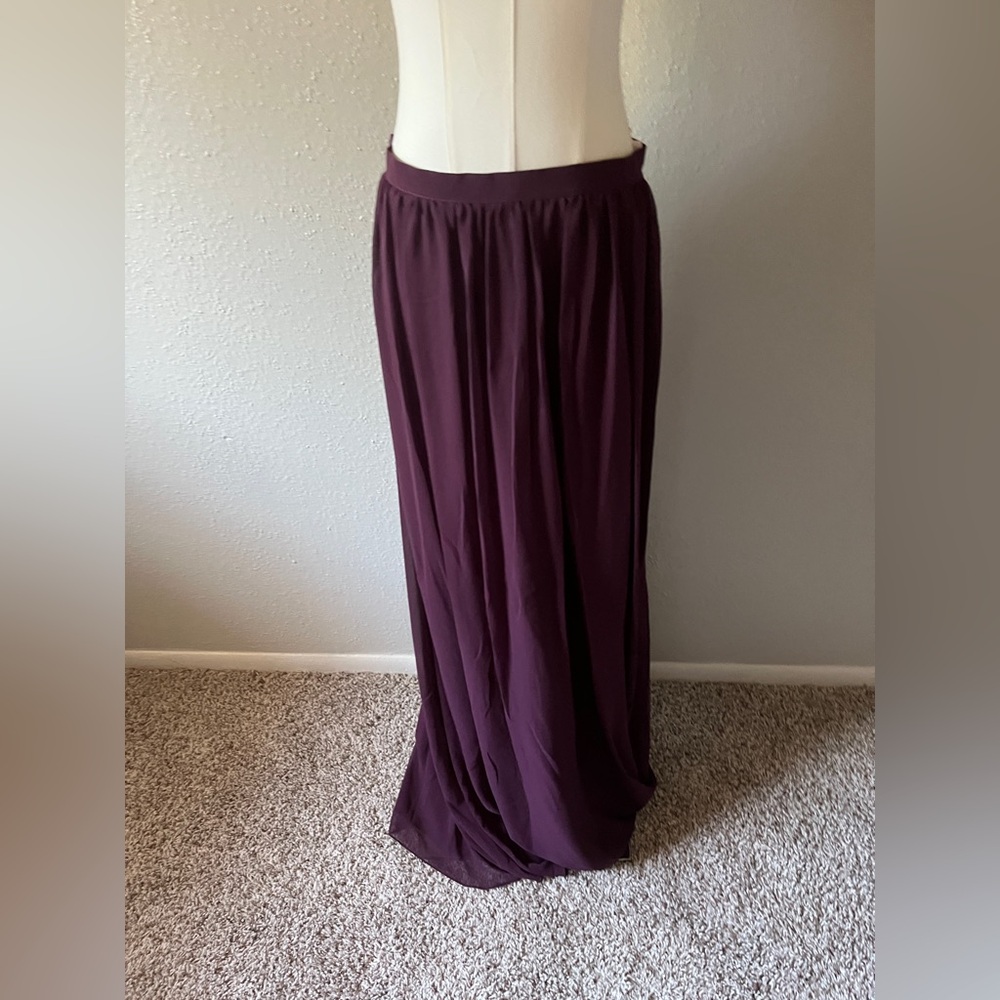 Burgundy Chiffon Skirt